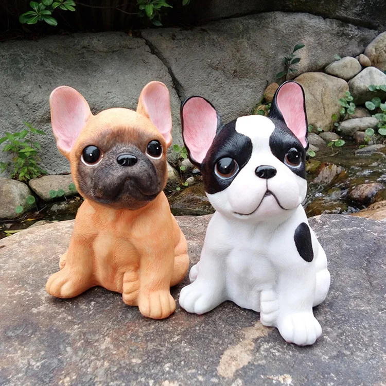 

Simulation Dog Statue French Bulldog Figurine Collection Ornament Resin Crafts Home Furnishings Desktop Decoration