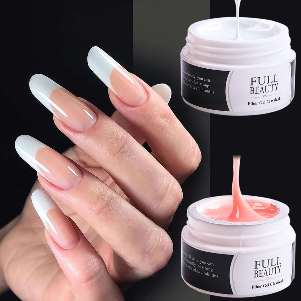 15 мл гель для наращивания ногтей полигель нюдовый розовый белый прозрачный УФ