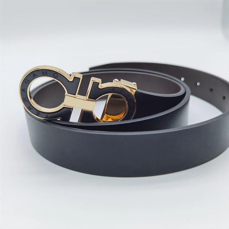 

Fashion Men's Belt Smooth Buckle Real Cowhide Business Casual Trend All-Match Jeans Casual Pants Husband Holiday Gift 2022 New