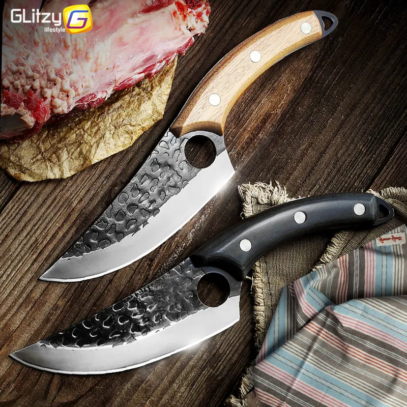 

Kitchen Hunting Knife 5.5 In Boning Handmade Stainless Steel Full-Tang Forged Filleting Butcher Chef Meat Cleaver Outdoor Huusk