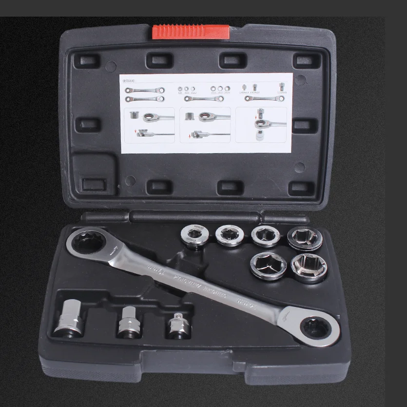 

Набор торцевых ключей с храповым механизмом 15 в 1