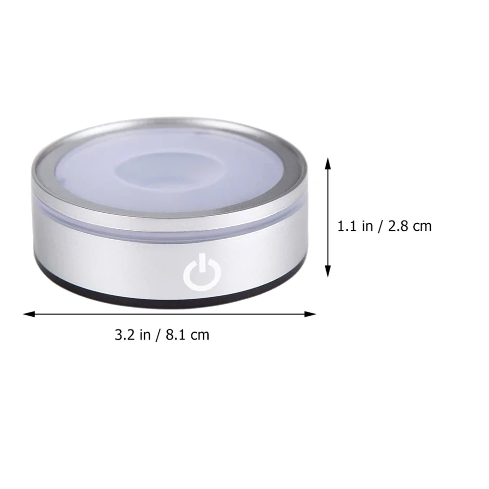 

Round LED Light Base Crystal Display Show Stand with Sensitive Touch Switch