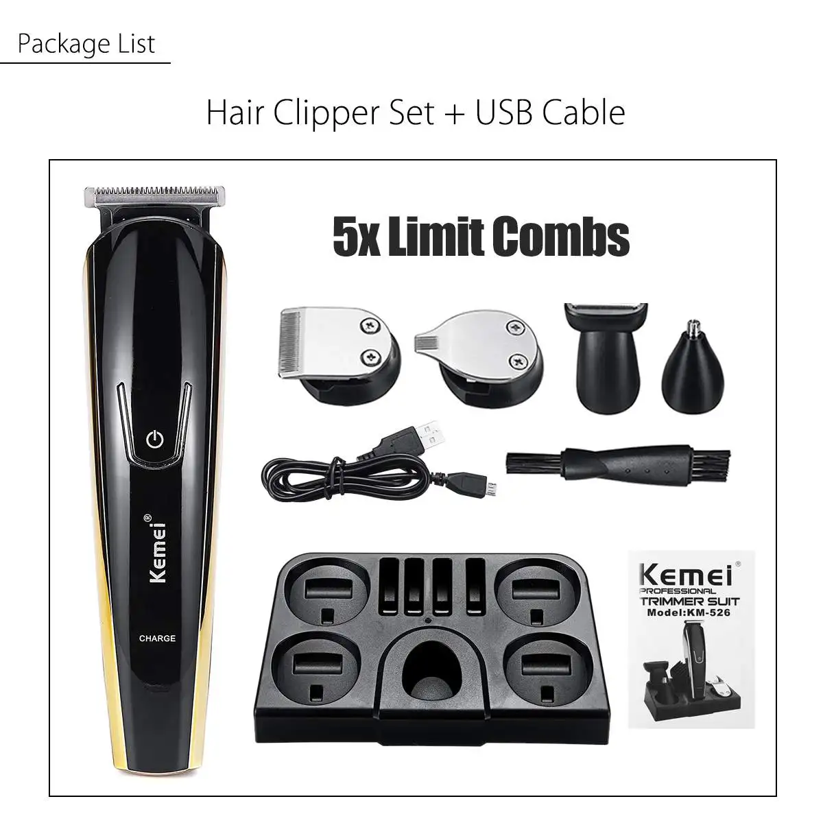 Машинка для стрижки волос Kemei 5 в 1 электробритва электрическая машинка бороды