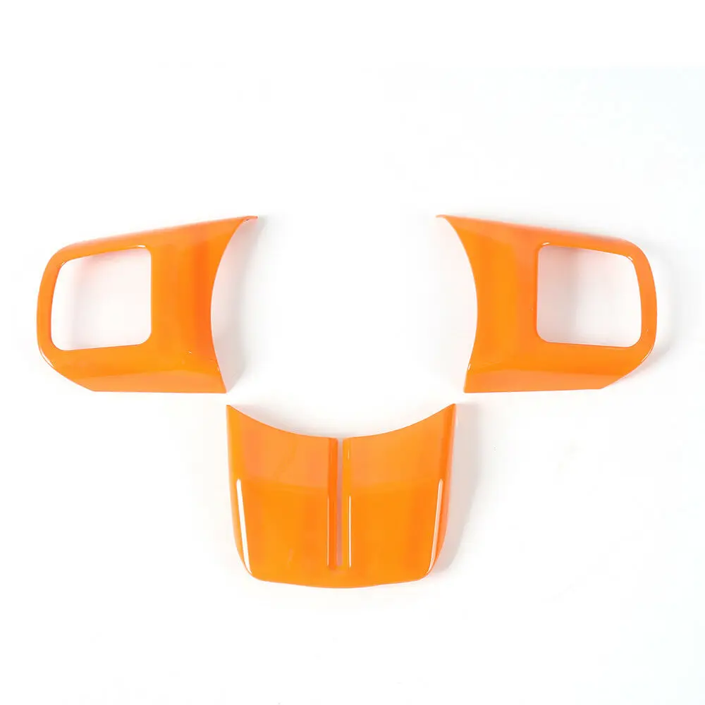 

3pcs Orange ABS Car Steering Wheel Decor Cover Trim for Jeep Compass 2011- 2016