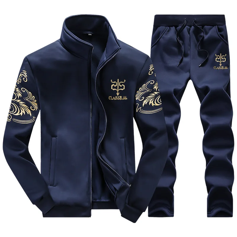 

New men's spring, autumn and winter casual jacket jacket sports pants two-piece suit