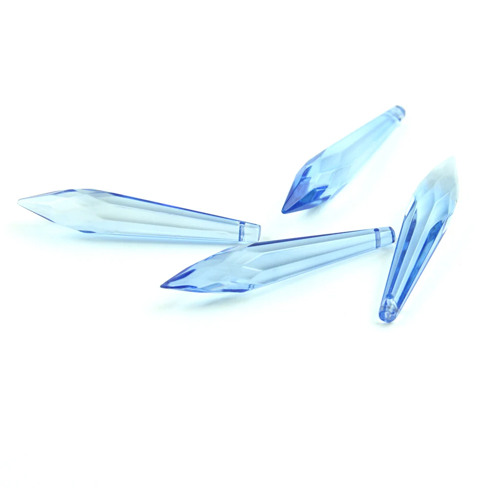 63 мм/76 мм Lt. Синий многогранный кристалл освещение сосулька капли люстра призмы