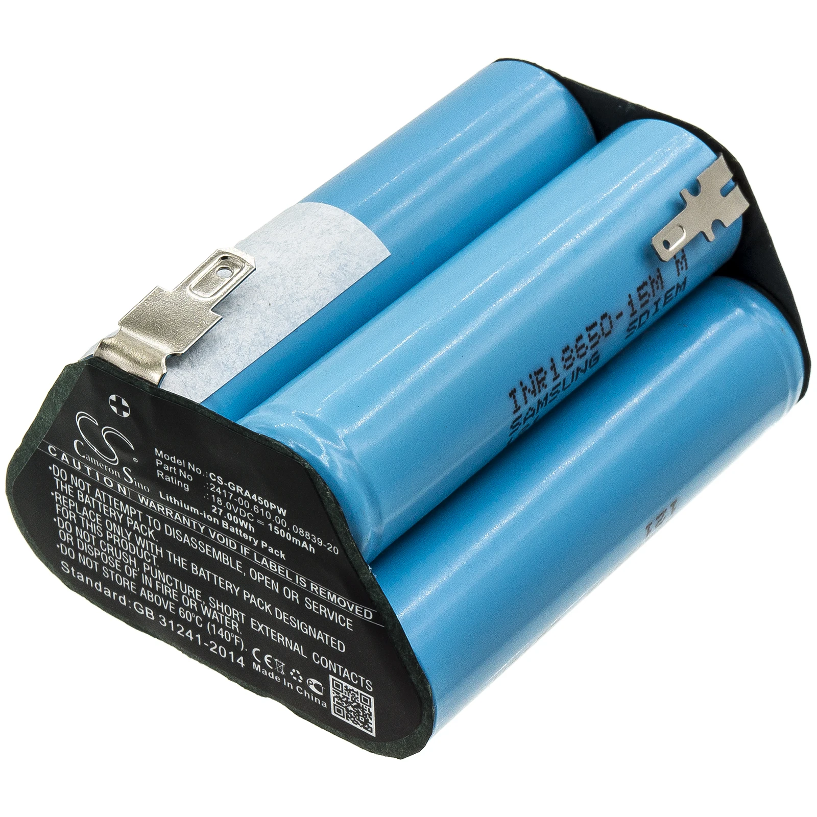 

CS 1500mAh / 27.00Wh battery for Gardena 02417-20, Accucut 400Li, Accucut 450Li 08839-20, 2417-00.610.00