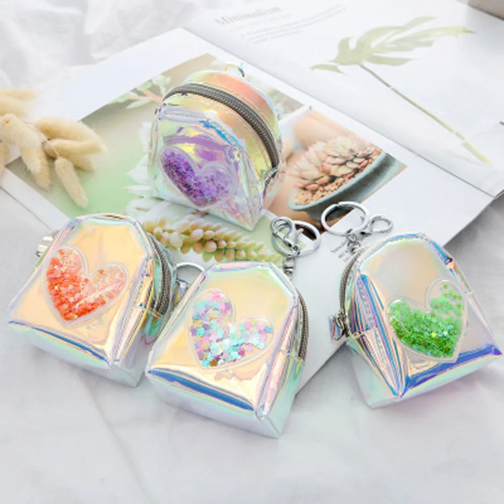 

2020 Fashion Cute Coin Bag With Key Ring Women PVC Coin Purse Zipper Mini Wallets Change Money Pouch Bags For Kids Girl
