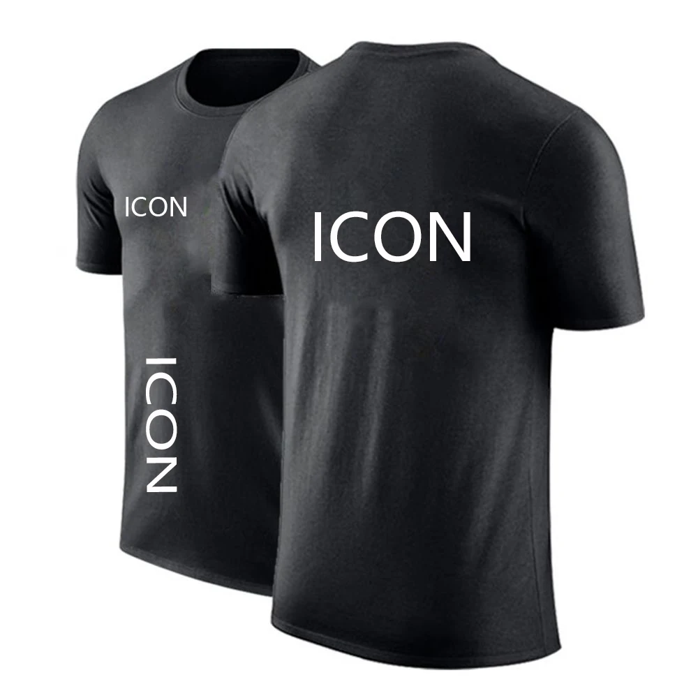 

Unisex Man's Summer Icon logo Solid Color Customize Comfortable Cotton Hip Hop Tshirts Short Sleeve Casual Print Thin Tops