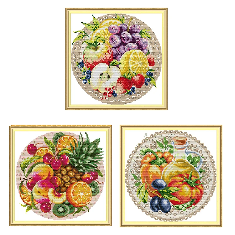 Набор для вышивки крестиком Joy Sunday вышивка фруктовый диск натюрморт 11CT 14CT с