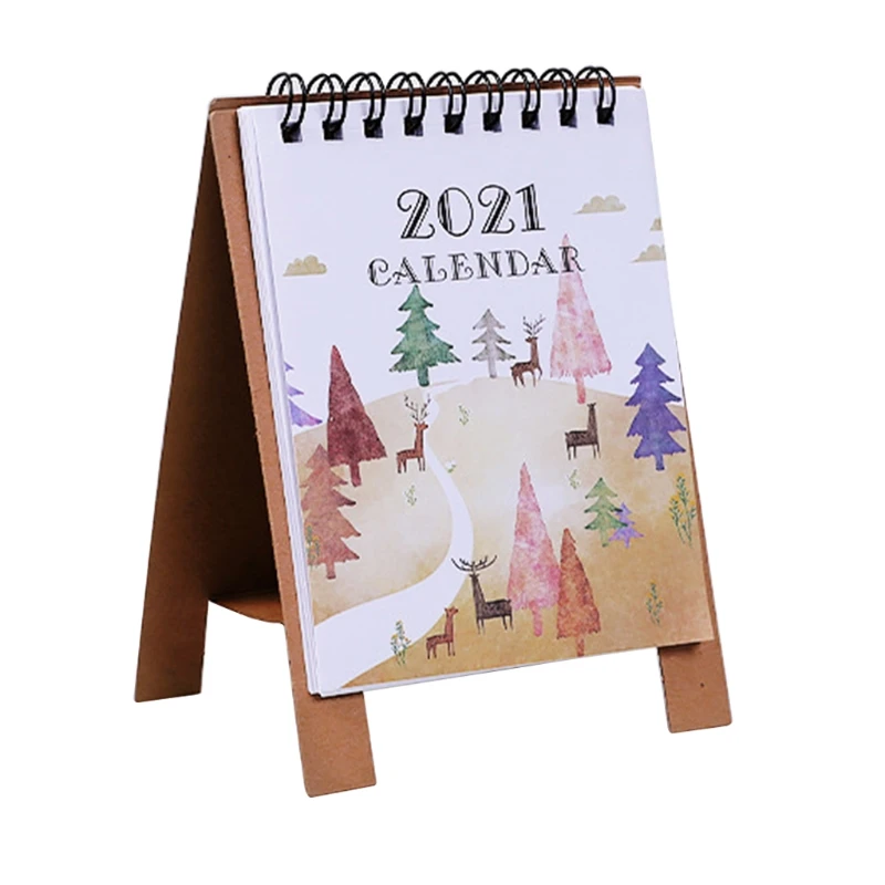 

2021 Cute Cartoon Desktop Paper Calendar Multi-function Timetable Plan Notebook N7MA