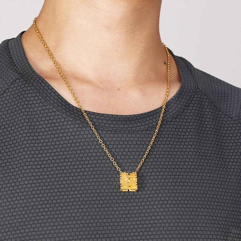 

JHSL Novelty Men Statement Necklace Pendants Stainless Steel Gold Silver Color Fashion Jewelry Gift Dropship