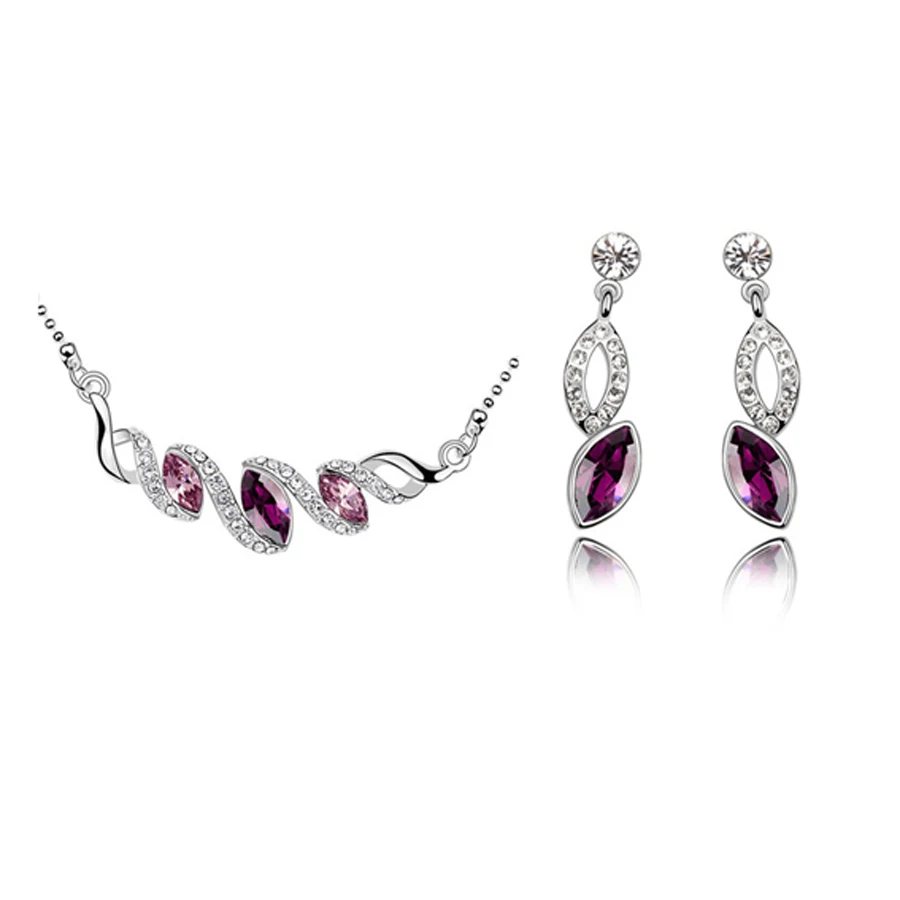 Набор свадебных украшений ожерелье серьги браслет подвеска в форме конского