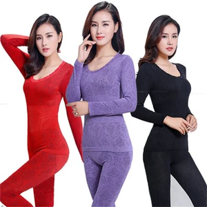 2021 Lace Thermal Underwear Sexy Ladies Clothes Winter Seamless Antibacterial Warm Intimates Print L