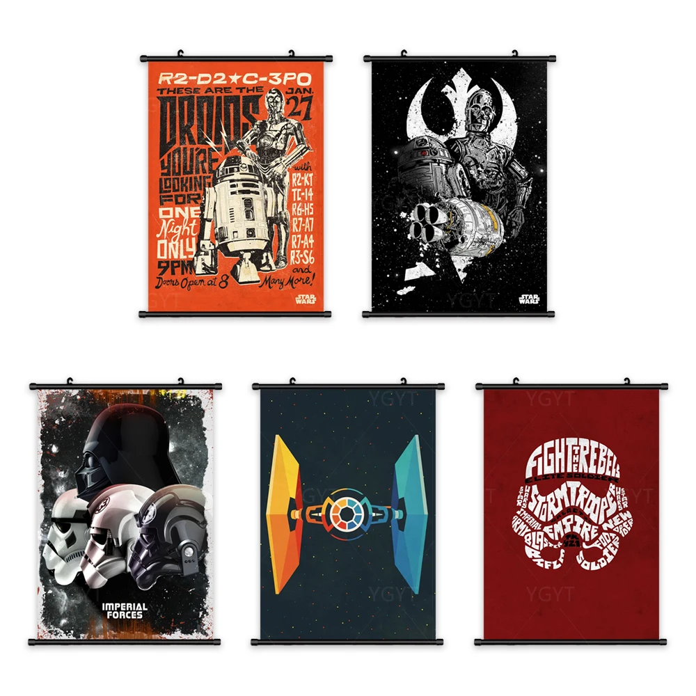 

Character Canvas Star Wars Print Plastic Movie Wall Art Modern Home Decoration Disney Hang Painting Scroll Picture Living Room