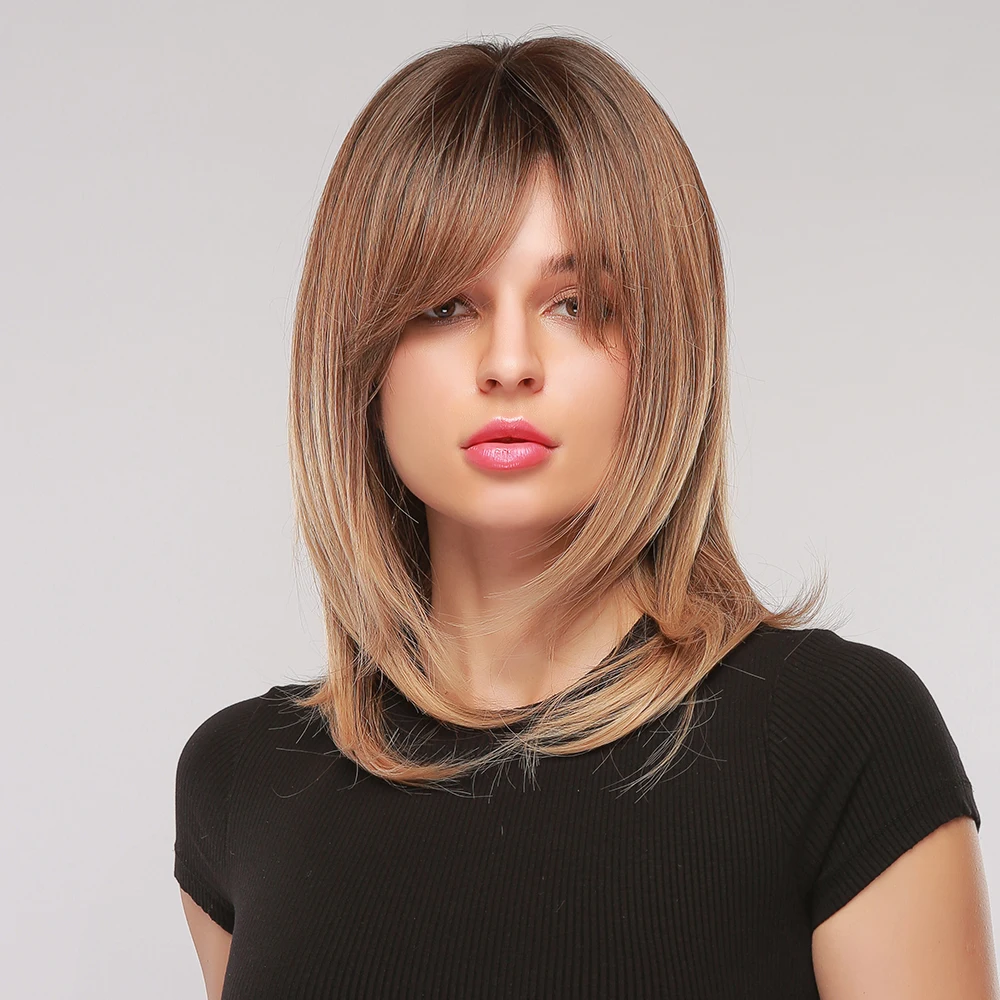 Парик женский из коротких синтетических волос термостойкие волосы с светлыми