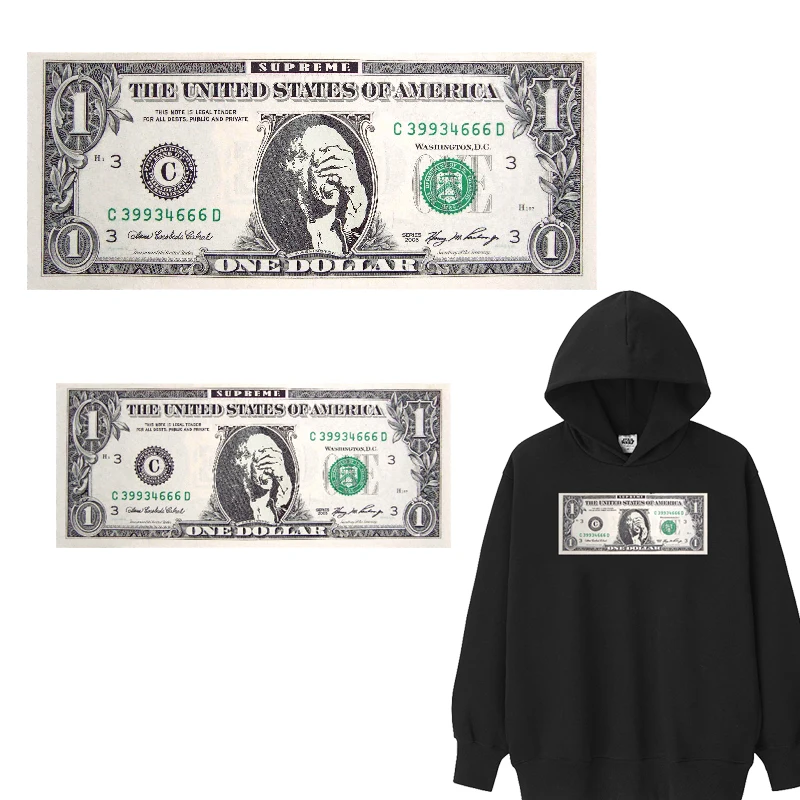 

Термонаклейка для одежды, Термотрансферная Виниловая аппликация, нашивки долларов, футболка, термопресс, фототкань для одежды