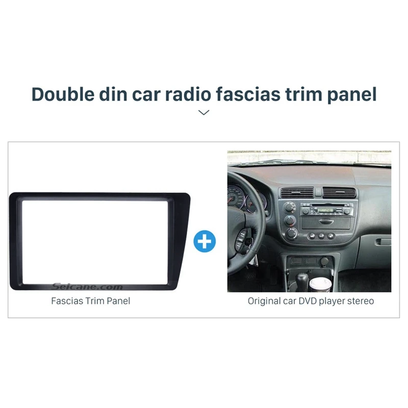 Топ двойной 2 Din Автомобильный Радио фасции для 2001-2005 Honda Civic LHD Dash Mount DVD рамка Авто