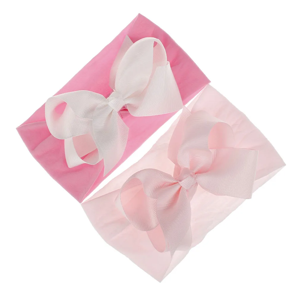 Newborn Ribbon Bow with Nylon headband Soft Girls Headwrap Enfant Bunny head wraps Infant Top knot headbands Bebes Hair bows | Мать и