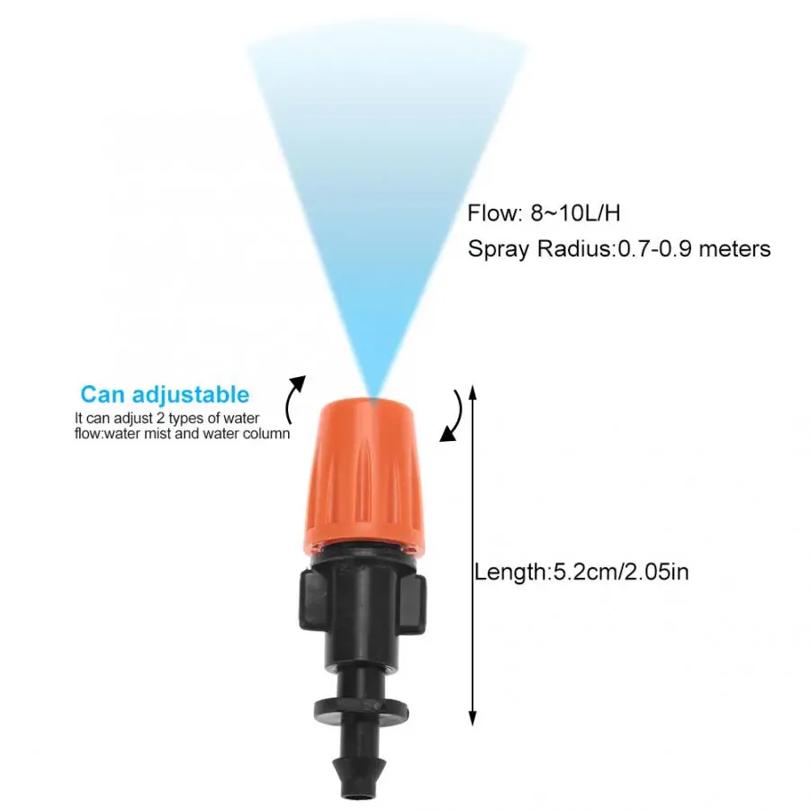 50pcs/set Adjustable Garden Drip Irrigation Misting Nozzles Micro Flow Sprinkler Head Atomizer Tool | Инструменты