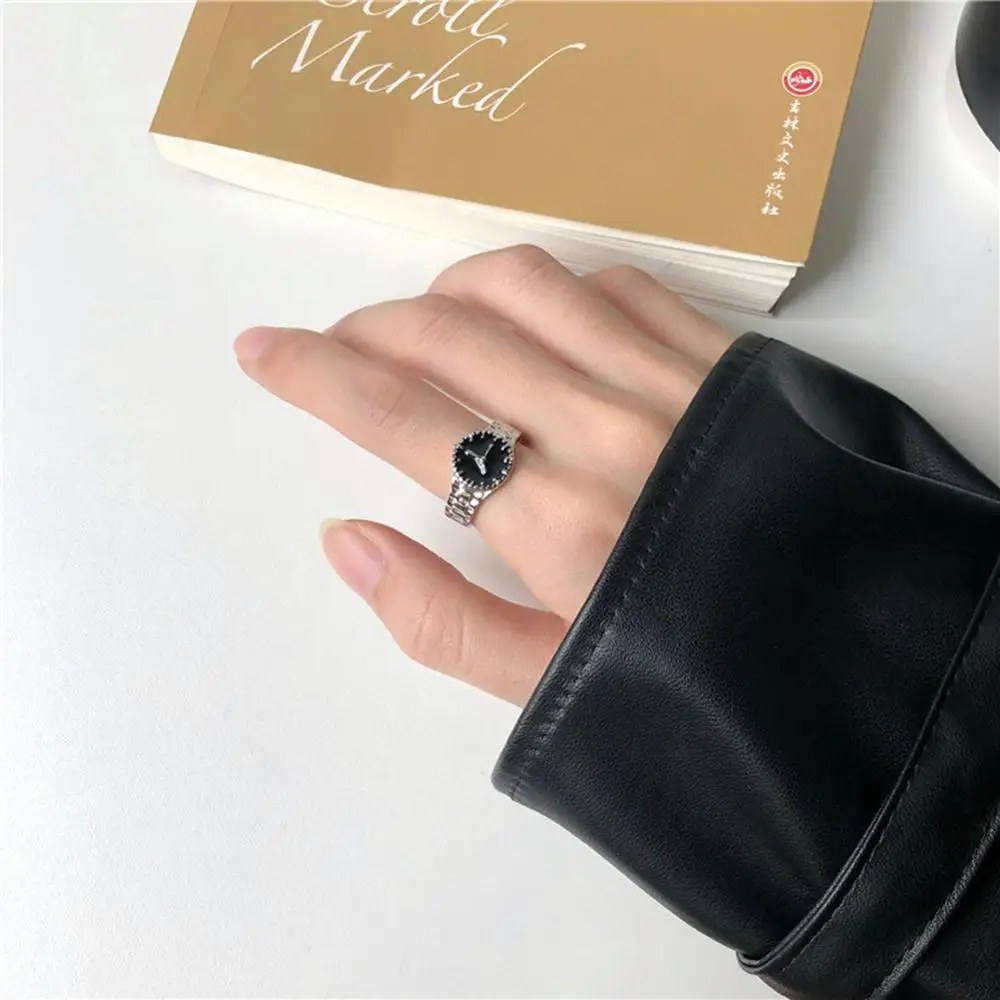 Новинка Творческий Кольцо в форме часового циферблата Женский Дизайн Личность Стильный Ветер Сеньор Нишевый Указательный Палец Женский Ювелирный Подарок.