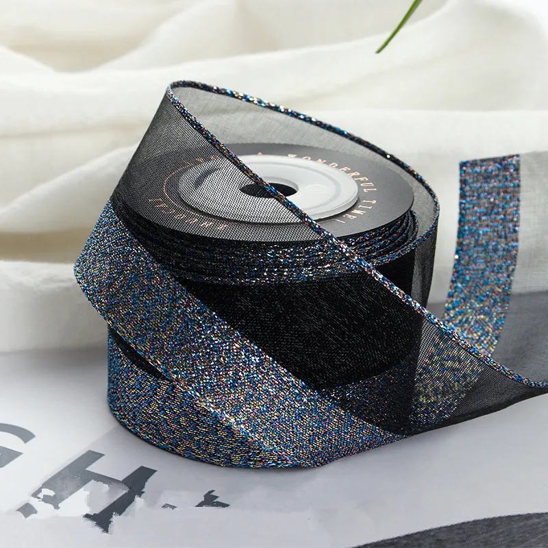 

38mm 10yards Glittery Onion Ribbons Sparkling for Bow Hair Accessory Rose flowers Gift Box Wrapping Chrismas Crafts Packing DIY