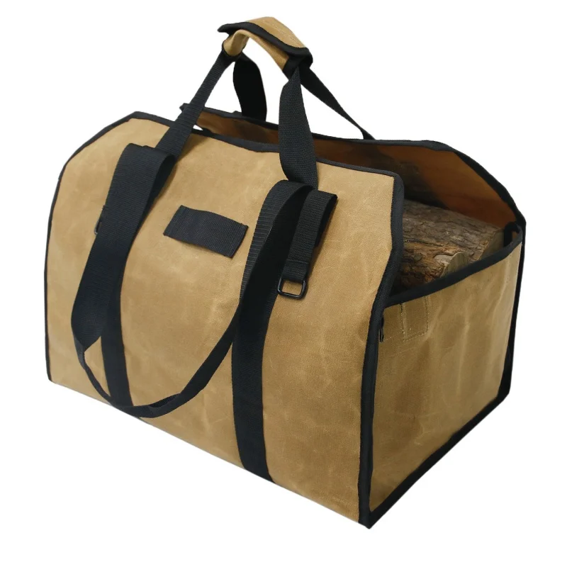 

Large Capacity Canvas Firewood Carrier Tote Bag Camping Carry Bag Log Carrier Tote Bag for BBQ Picnic Storage Bag