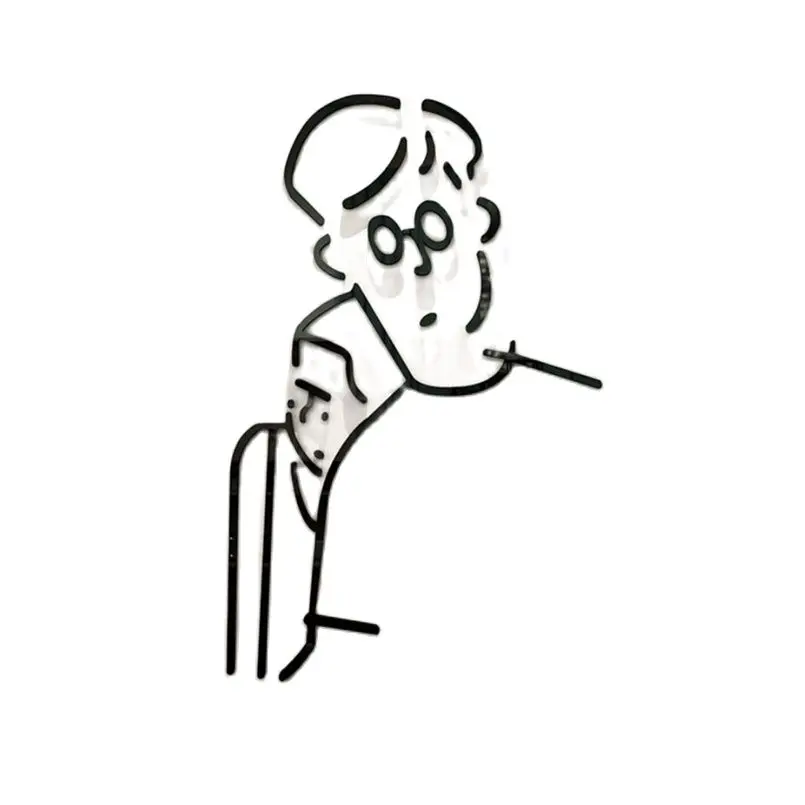 Простая черная настенная наклейка милая мультяшная для столовой Настенная