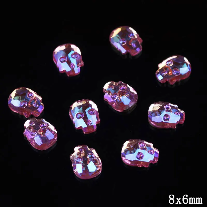 Приклеивающаяся наклейка в виде черепа стразы s аппликация украшение для одежды