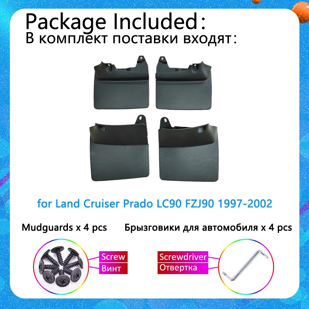 

Mudguards for Toyota Land Cruiser Prado LC90 FZJ90 90 1997~2002 Guard Splash Flaps Car Accessories Fender Mudflaps 2000 2001