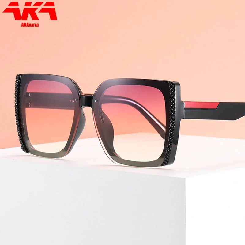 

Очки солнцезащитные AKAgafas Женские квадратные, классические дизайнерские винтажные большие солнечные очки в большой оправе, с защитой от ультрафиолета