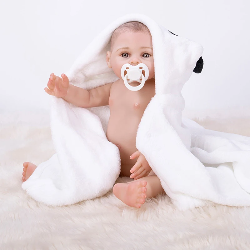 

43cm Reborn Doll Lifelike Baby Boy Real Soft Silicone Toddler Bath Kids Playmate Babe Toys For Children Birthday Present