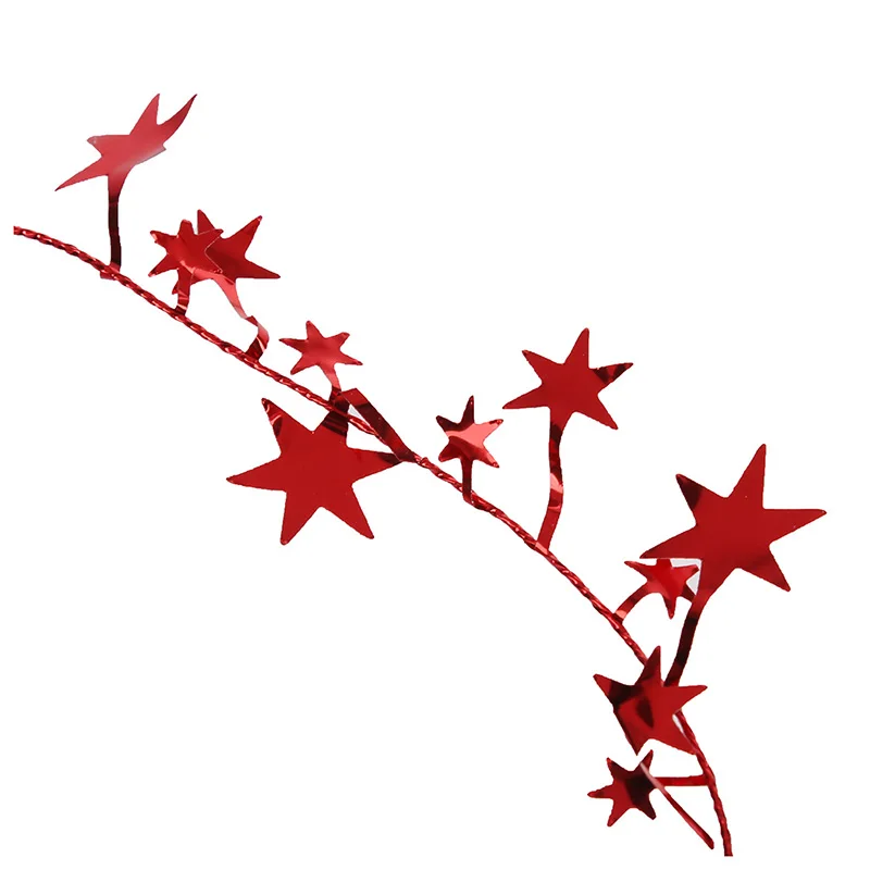 23 фута блестящая гирлянда из мишуры в форме Красной Звезды Рождественское
