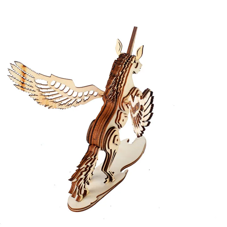 Детские 3D пазлы деревянные игрушки деревянный Единорог игры головоломка для