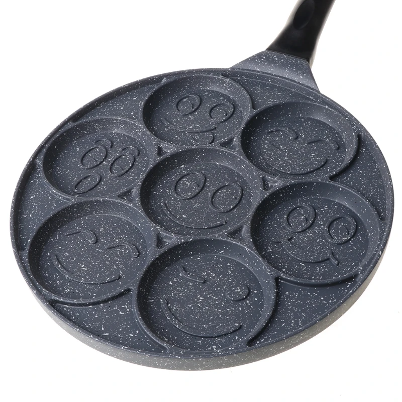 

Non-stick Pancake Pan Smiley Pancake Griddle Flip Cooker with 7 Flapjack Faces