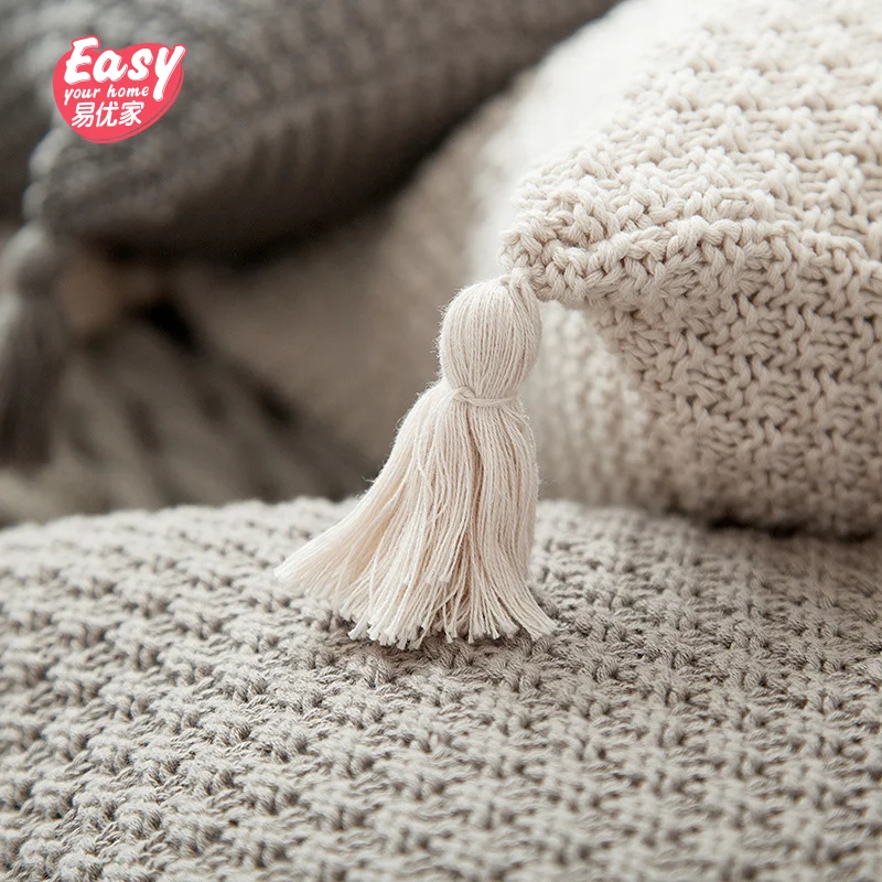 Хлопковая трикотажная Подушка Чехол 45*45 см Мягкая вязаная наволочка для подушки