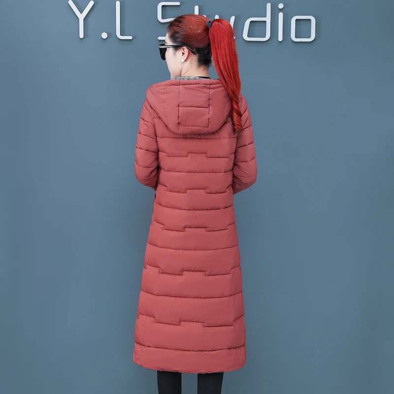 Двойной 2 кристалла по бокам Для женщин зимняя куртка с капюшоном Высокое