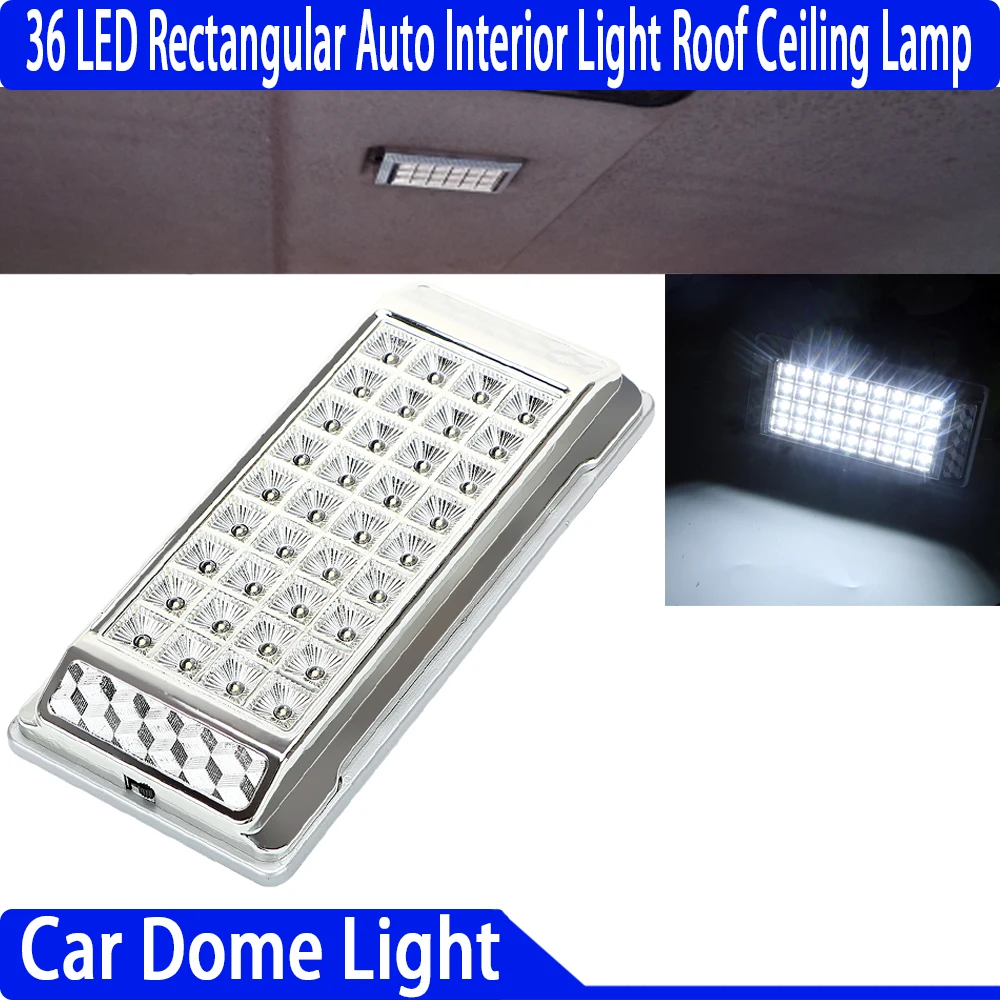 Автомобильный купольный светильник белый 36 светодиосветодиодный прямоугольный