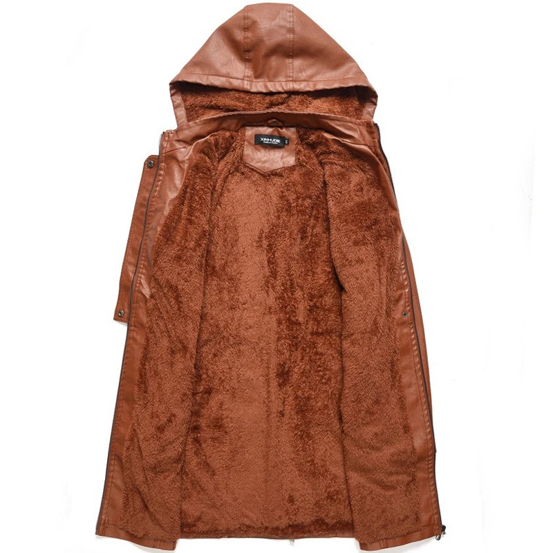 Женская кожаная куртка на зиму 2019 новый бархатный теплый тонкий длинный плащ из