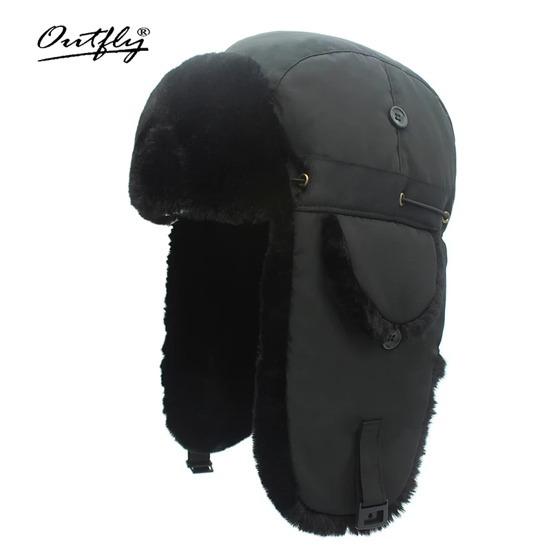

Outfly Winter Ushanka Hat Men And Women Bomber Hat Outdoor Super Warm With Earmuffs Catcher Fur Russia