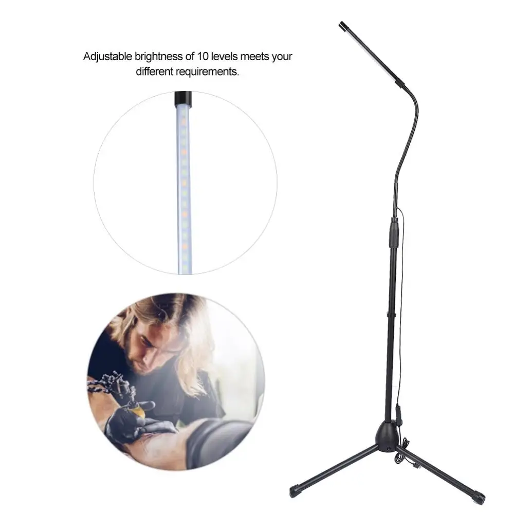 Регулируемый светодиодный светильник 10 уровней Яркость татуировки торшер