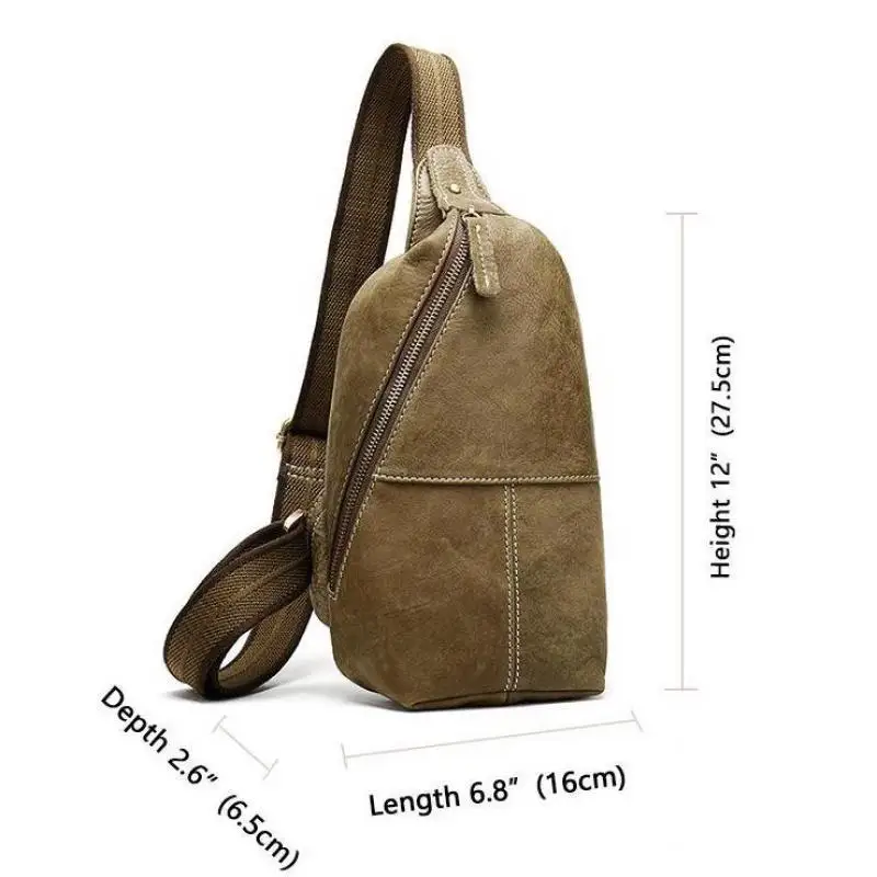

Johnature First Layer Cow Leather Men Chest Bag 2021 New Vintage Solid Color Multifunctional Messenger Bag Outdoor Travel Bags