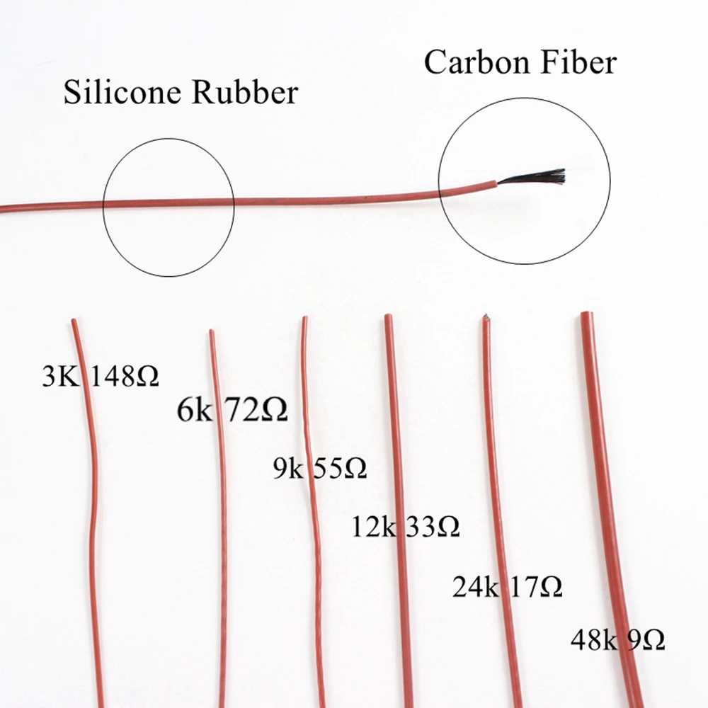 Нагревательный кабель из углеродного волокна 12 в 220 9 к 55 ом/м|Электрические