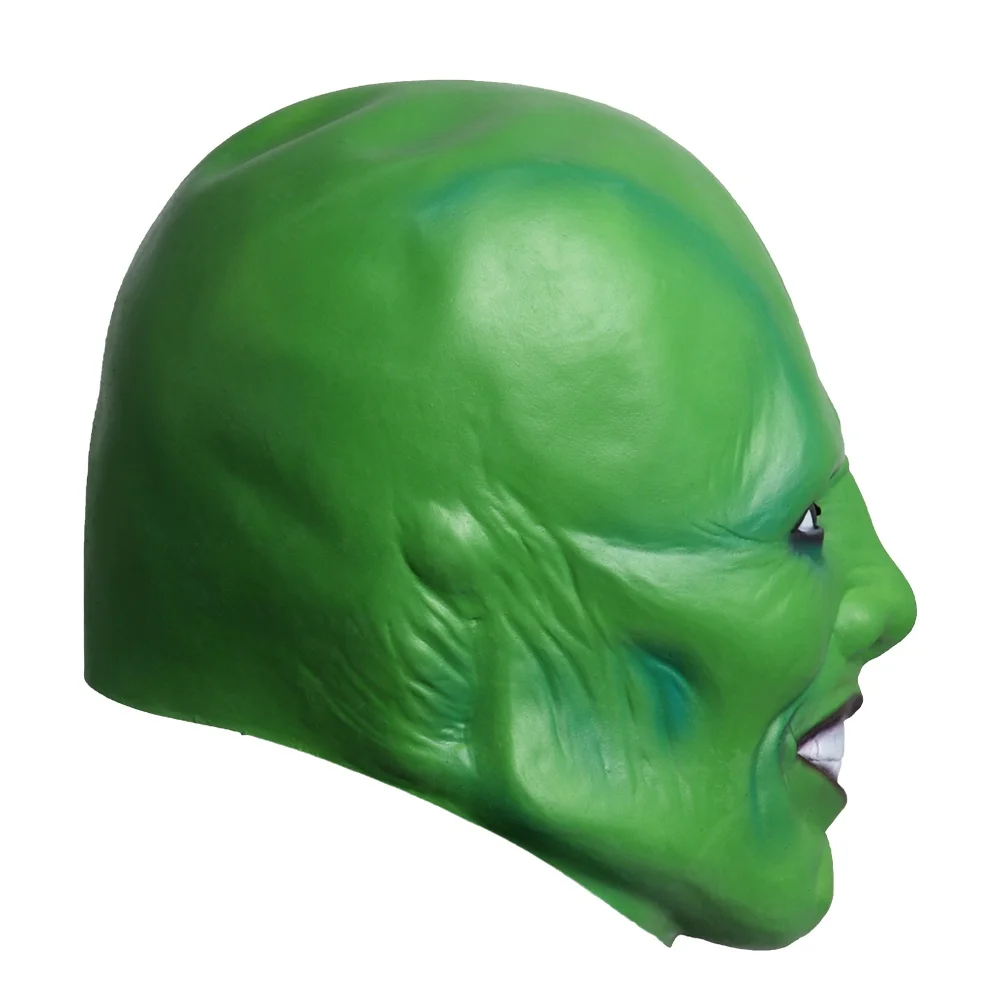 Jim Carrey зеленая маска с полной головой страшная маскарадный вечерний карнавальный