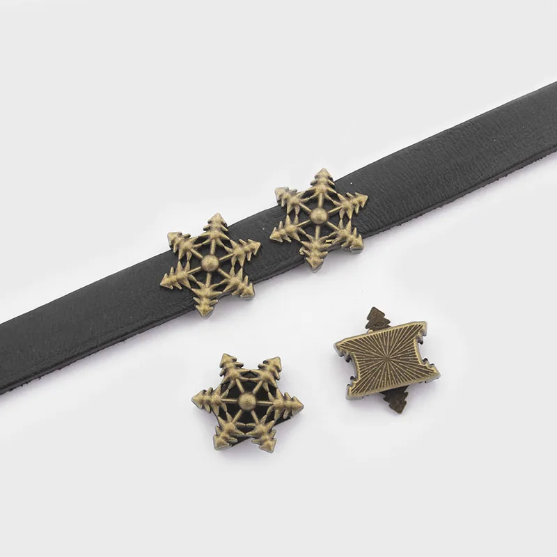 10 шт. античный серебряный цвет Подсолнух Снежинка ползунок разделители бусины