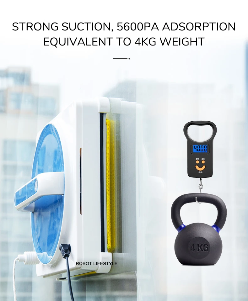 Приложение управления белый синий робот пылесос для окон с высокой всасывающей