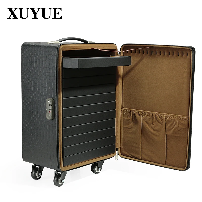 New PU Jewelry Trolley Box Bracelet Pendant Ring Collection Box Exhibition with Cargo Box Jewelry Display Box