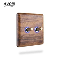 avoir wall light switch with led indicator black walnut toggle switch and socket 1 2 3 4 gang 2 way eu french electrical outlets