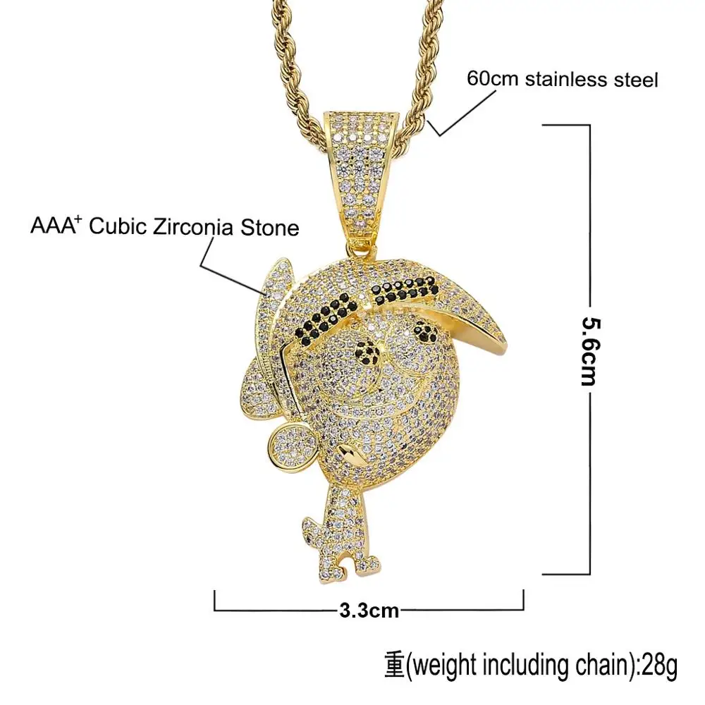 Ожерелье с подвеской из фианита в стиле хип-хоп | Украшения и аксессуары