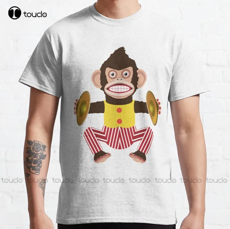 

New Monkey With Cymbals. Classic T-Shirt Cotton Tee Shirt S-3Xl t shirt for men Custom aldult Teen unisex fashion funny new